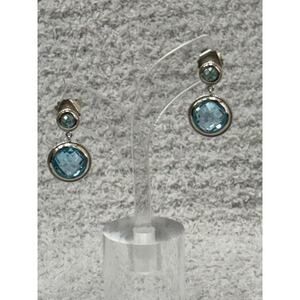 Monica Rich Kosann Sterling Silver Blue Topaz Dangle Earrings #63573